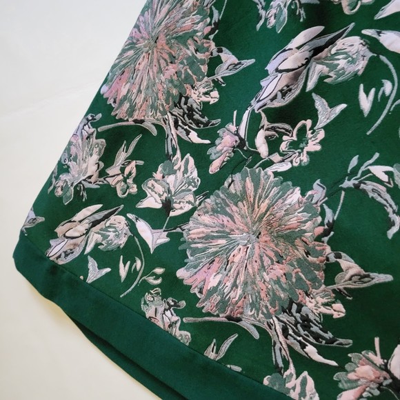 Raquel Couture Green Pink Boutique Midi Short Sleeve Dress Womans Size 4 - Picture 4 of 9